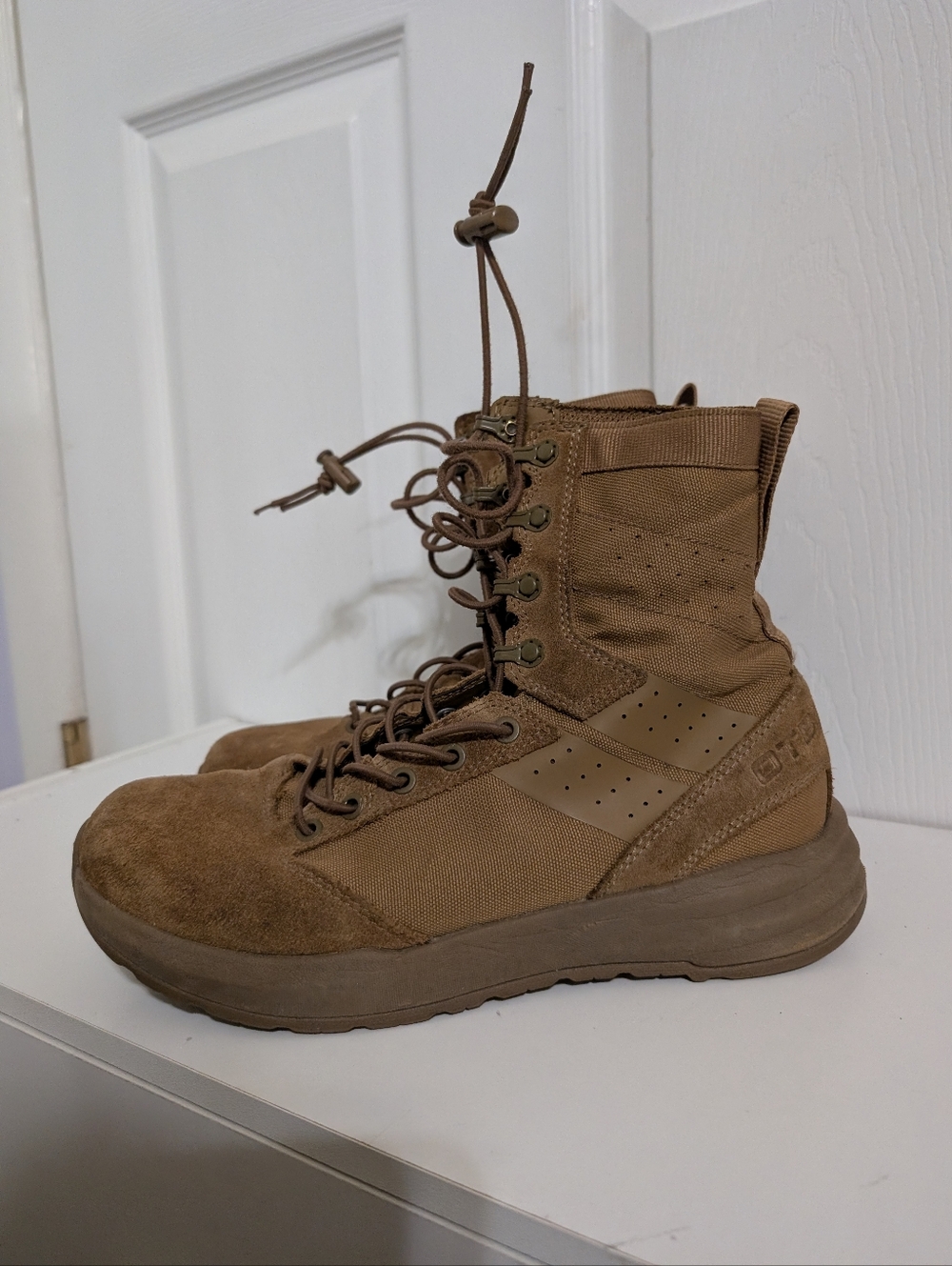 OTB Mens Boots 201 M-Carbon 8 Brown Tan Tall Lace Up Tactical Boots Size 8.5
